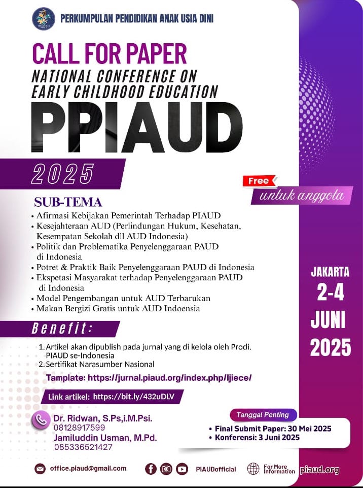Call for Papers Konferensi Nasional Pendidikan Anak Usia Dini Tahun 2025